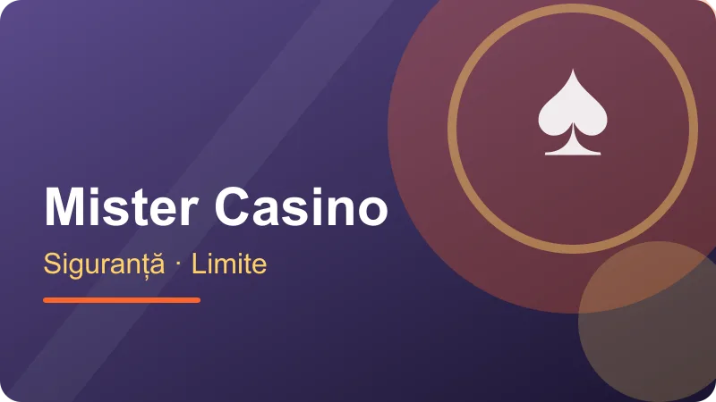 Limite, pauze și suport la Mister Casino – ilustrație pentru secțiunea Mister Casino